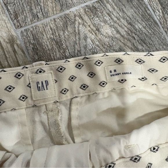 GAP Women’s Ivory Black Skinny Ankle Work Pants Sz 6 Classic Preppy Stretch - Picture 4 of 9